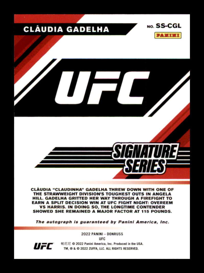 Load image into Gallery viewer, 2022 Donruss UFC Signature Series Purple Claudia Gadelha #SS-CGL Auto Autograph Image 2
