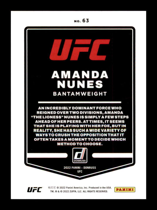 2022 Donruss UFC Purple Flood Amanda Nunes