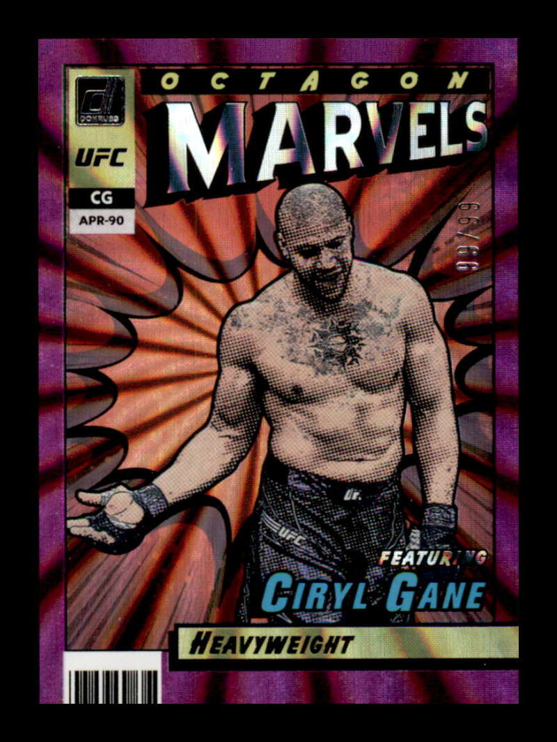 Load image into Gallery viewer, 2022 Donruss UFC Octagon Marvels Holo Purple Laser Ciryl Gane #5 Heavyweight /99 Image 1
