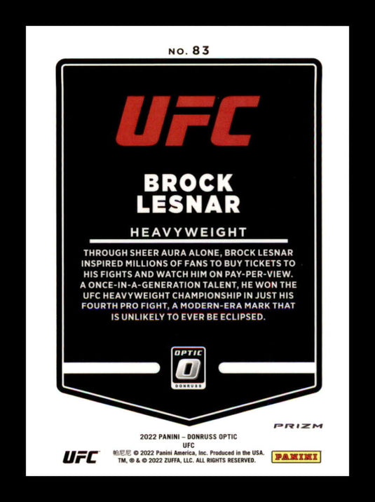 2022 Donruss Optic UFC Blue Velocity Prizm Brock Lesnar 