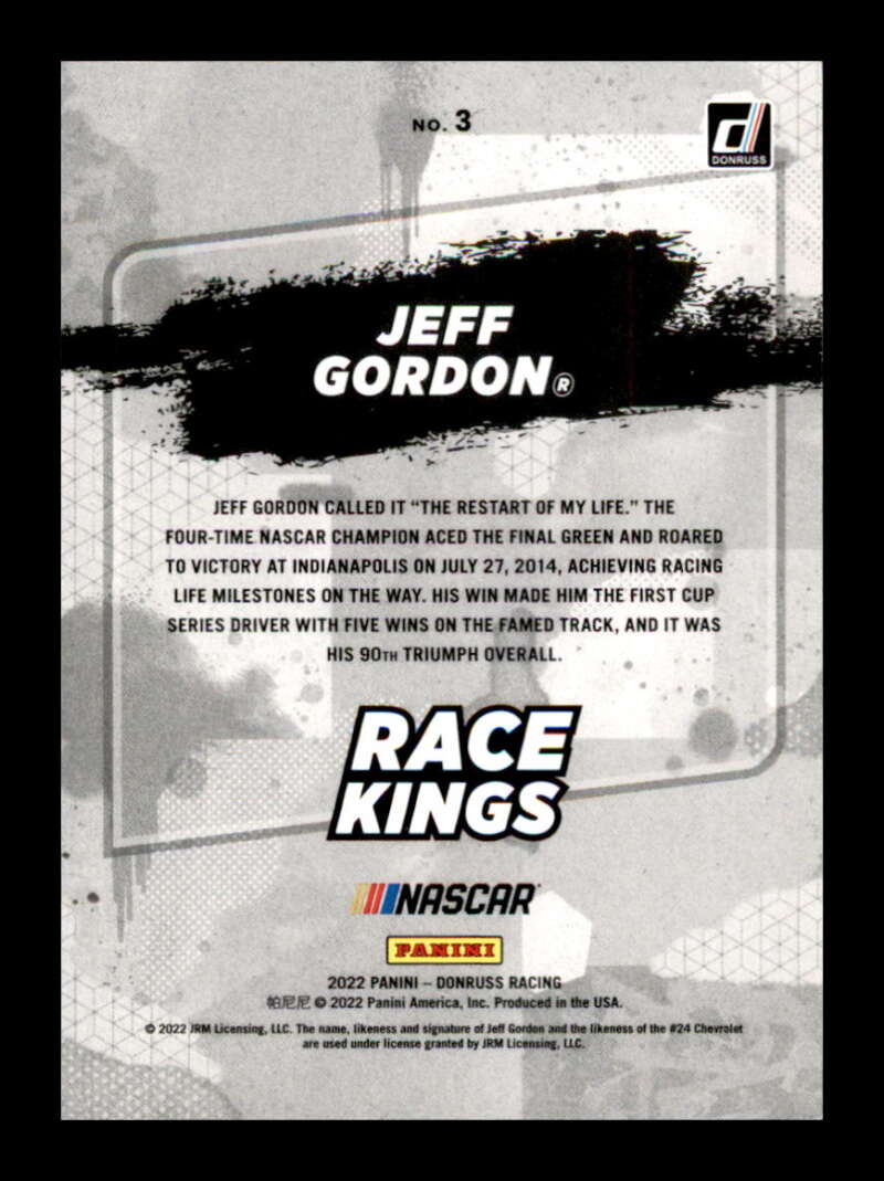 Load image into Gallery viewer, 2022 Donruss Navy Blue Jeff Gordon #3 Race Kings SP /199 Image 2
