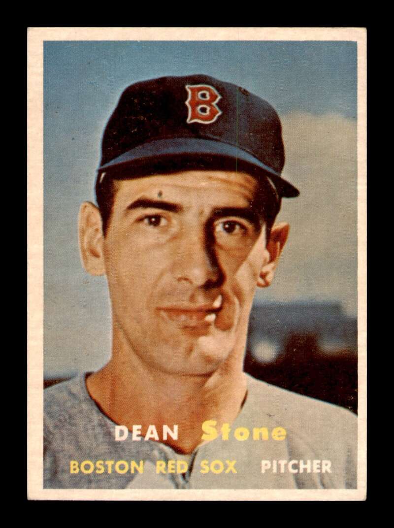 Load image into Gallery viewer, 1957 Topps Dean Stone #381 Set Break Boston Red Sox Image 1
