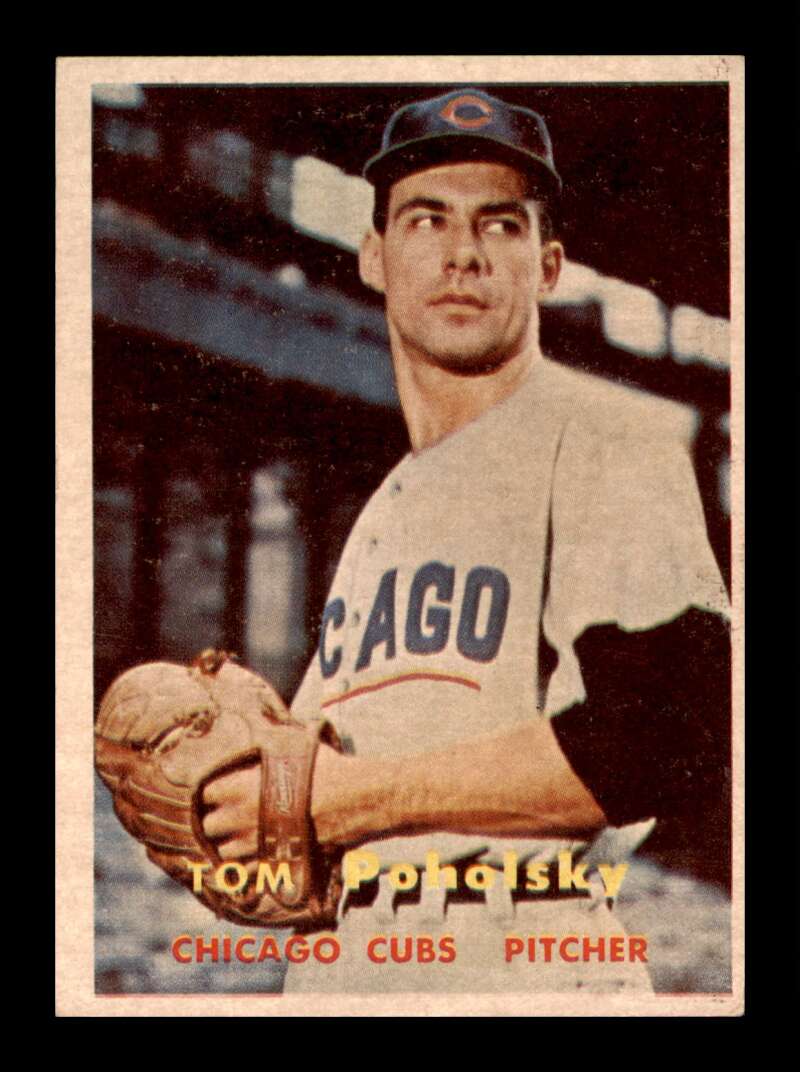 Load image into Gallery viewer, 1957 Topps Tom Poholsky #235 Set Break Chicago Cubs Image 1
