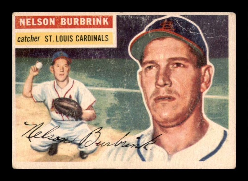 Load image into Gallery viewer, 1956 Topps Nelson Burbrink #27 White Back Set Break Wrinkle St. Louis Cardinals Image 1

