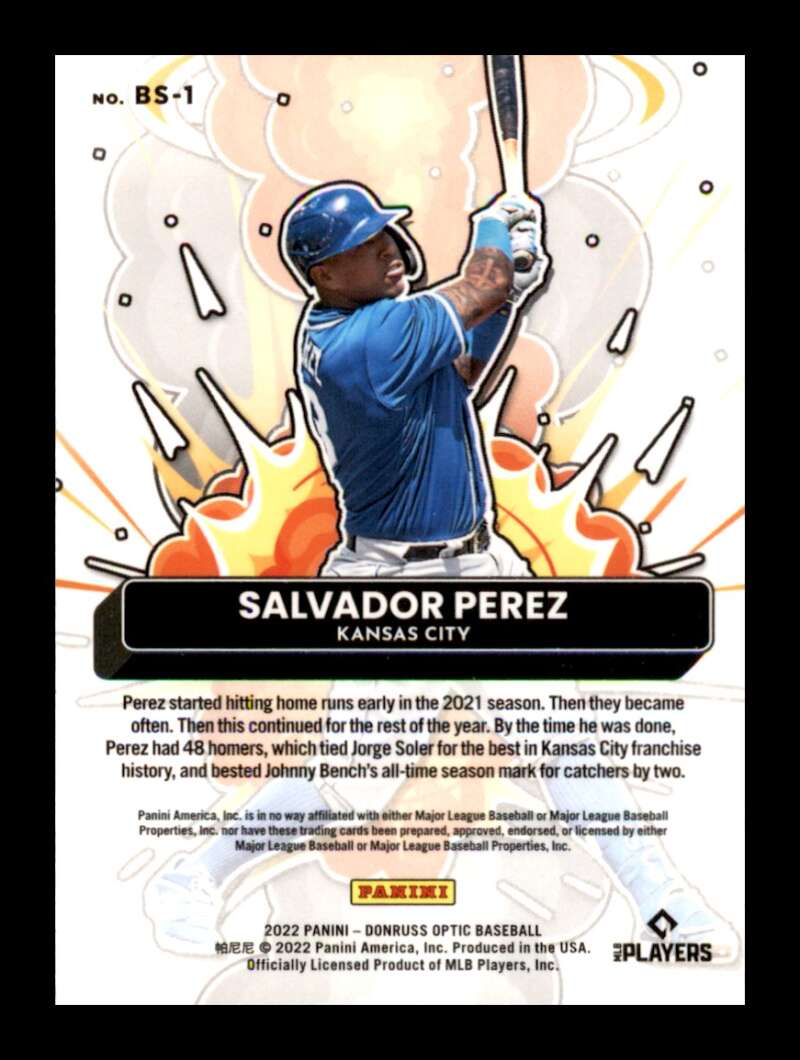 Load image into Gallery viewer, 2022 Donruss Optic Bomb Squad Salvador Perez #BS-1 Kansas City Royals Image 2
