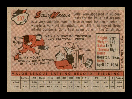 1958 Topps Solly Hemus