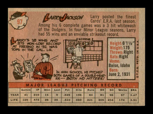 1958 Topps Larry Jackson 