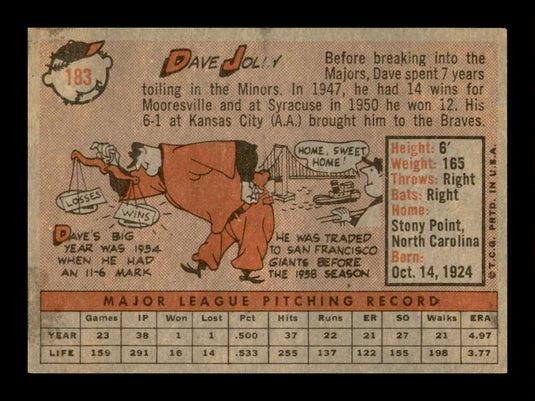 1958 Topps Dave Jolly 