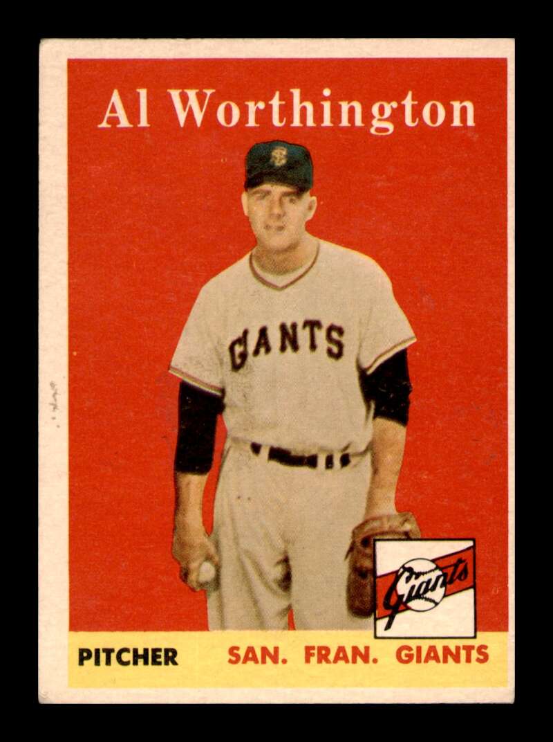 Load image into Gallery viewer, 1958 Topps Al Worthington #427 Set Break San Francisco Giants Image 1
