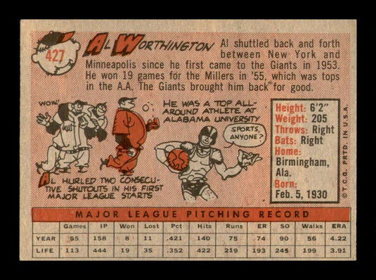 1958 Topps Al Worthington 