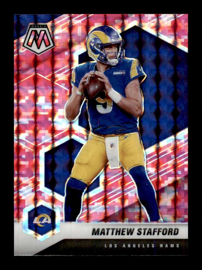 Load image into Gallery viewer, 2021 Panini Mosaic Pink Camo Prizm Matthew Stafford #116 Los Angeles Rams Image 1
