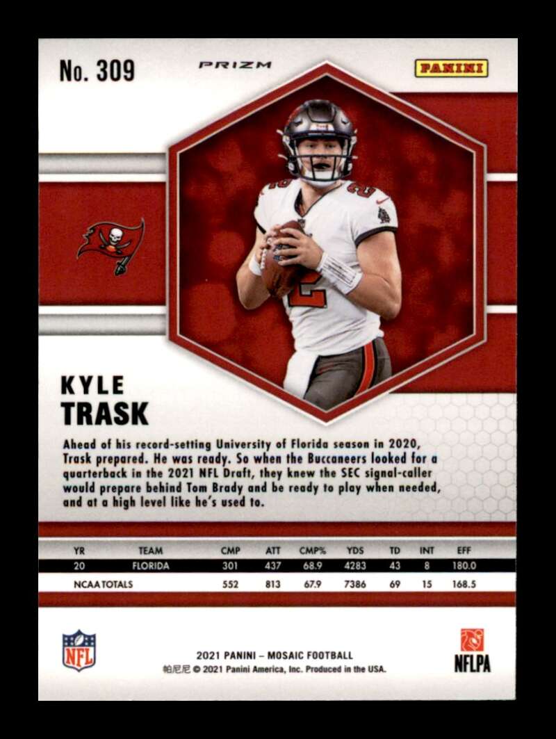 Load image into Gallery viewer, 2021 Panini Mosaic Pink Camo Prizm Kyle Trask #309 Rookie RC Buccaneers Image 2
