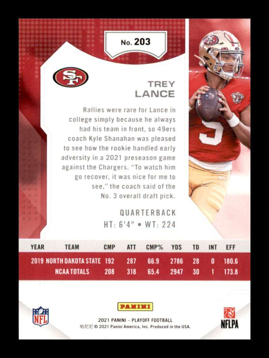 2021 Panini Playoff Trey Lance 