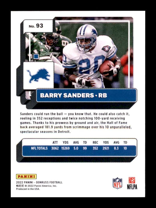 2022 Donruss Barry Sanders