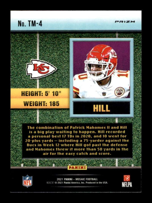 2021 Panini Mosaic Touchdown Masters Green Mosaic Prizm Tyreek Hill 