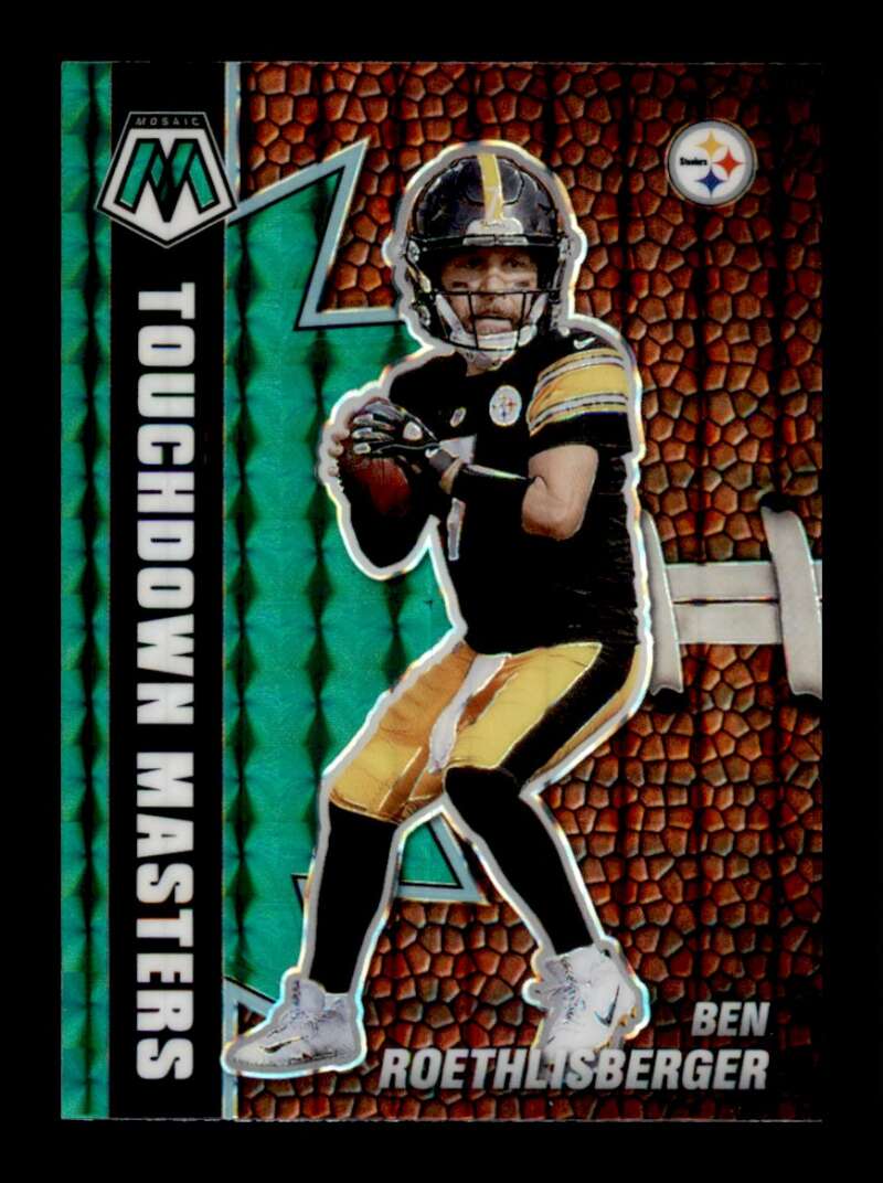 Load image into Gallery viewer, 2021 Panini Mosaic Touchdown Masters Green Prizm Ben Roethlisberger #TM-19 Image 1
