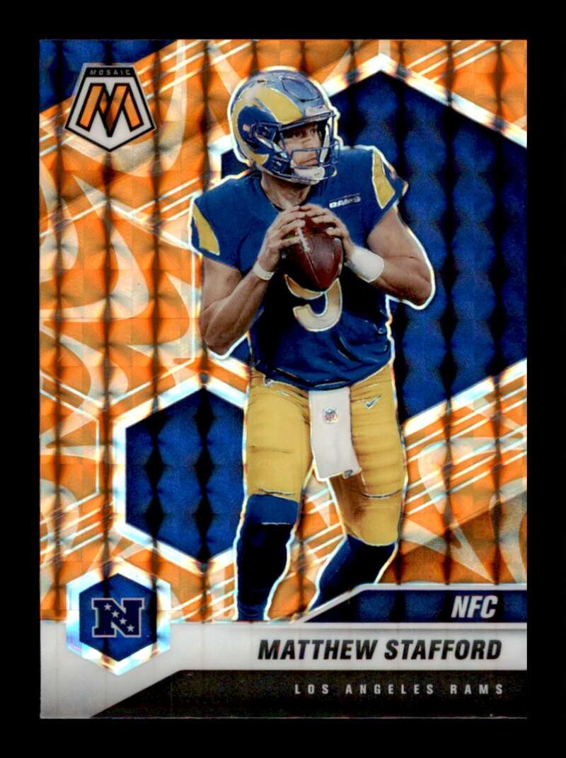 Load image into Gallery viewer, 2021 Panini Mosaic Reactive Orange Prizm Matthew Stafford #205 Los Angeles Rams Image 1
