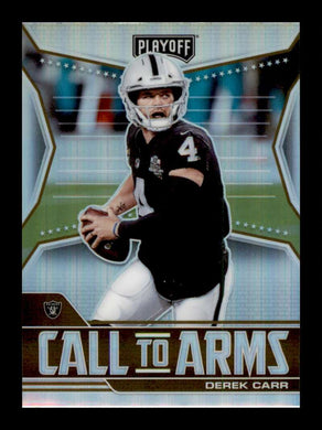 2021 Panini Playoff Call to Arms Silver Prizm Derek Carr 