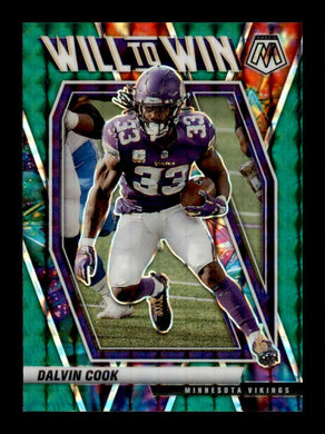 2021 Panini Mosaic Will To Win Green Mosaic Prizm Dalvin Cook 