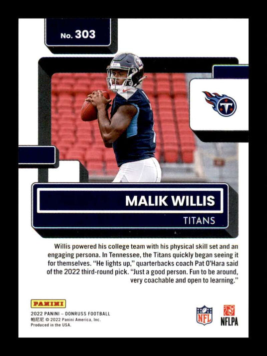 2022 Donruss Malik Willis 