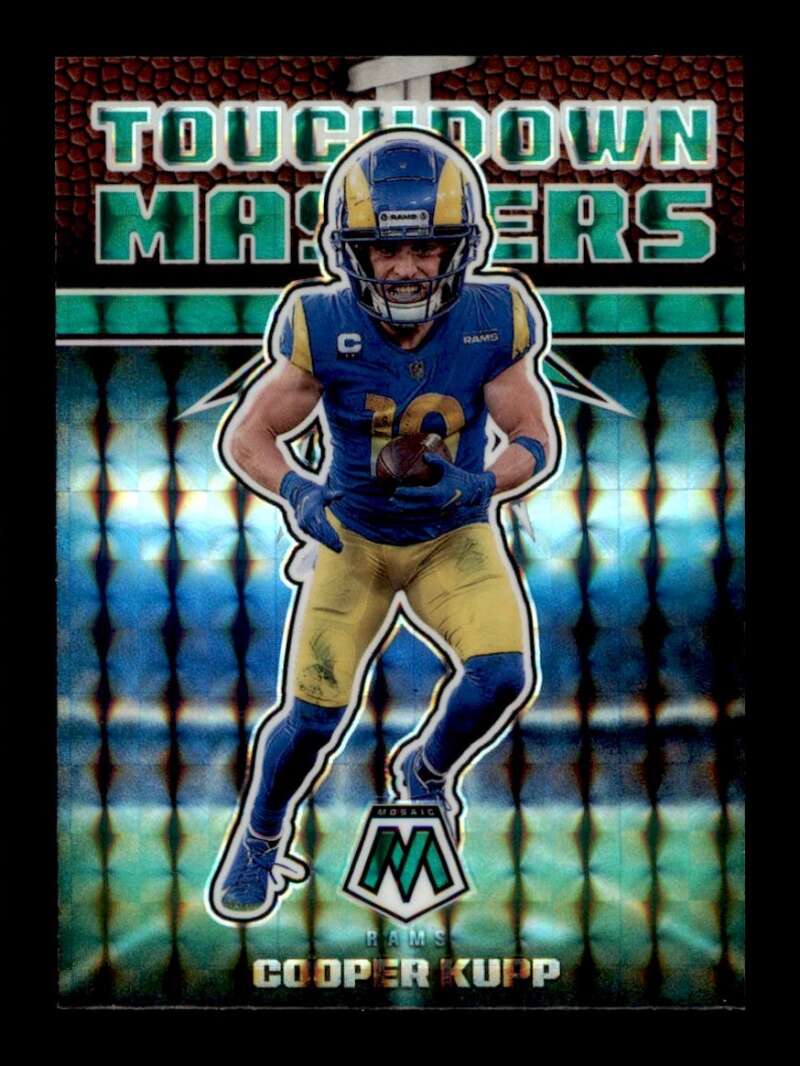 Load image into Gallery viewer, 2022 Panini Mosaic Touchdown Masters Green Mosaic Prizm Cooper Kupp #TD-15 Rams Image 1
