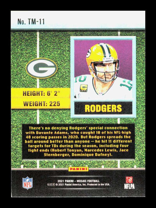 2021 Panini Mosaic Touchdown Masters Aaron Rodgers