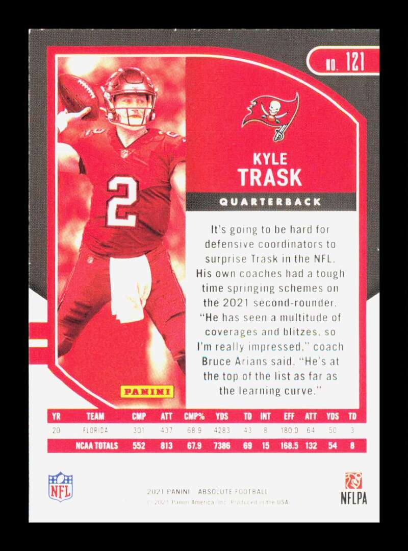 Load image into Gallery viewer, 2021 Panini Absolute Kyle Trask #121 Rookie RC Tampa Bay Buccaneers Image 2
