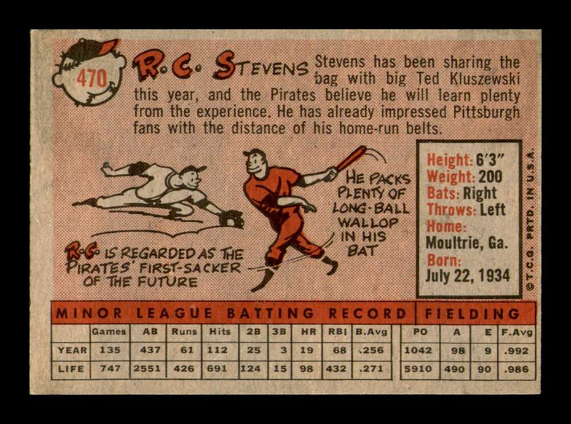 Load image into Gallery viewer, 1958 Topps R.C. Stevens #470 Rookie RC Set Break Pittsburgh Pirates Image 2
