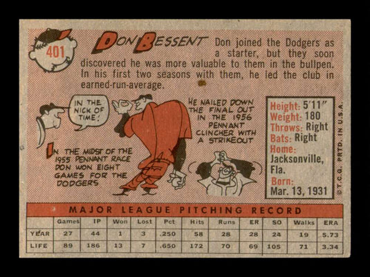 1958 Topps Don Bessent 