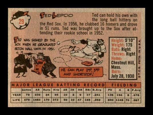 1958 Topps Ted Lepcio 