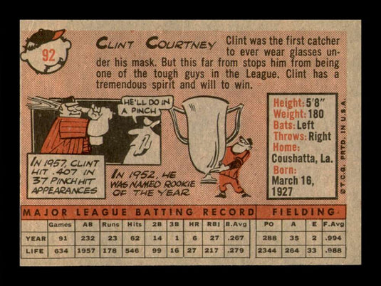 1958 Topps Clint Courtney 