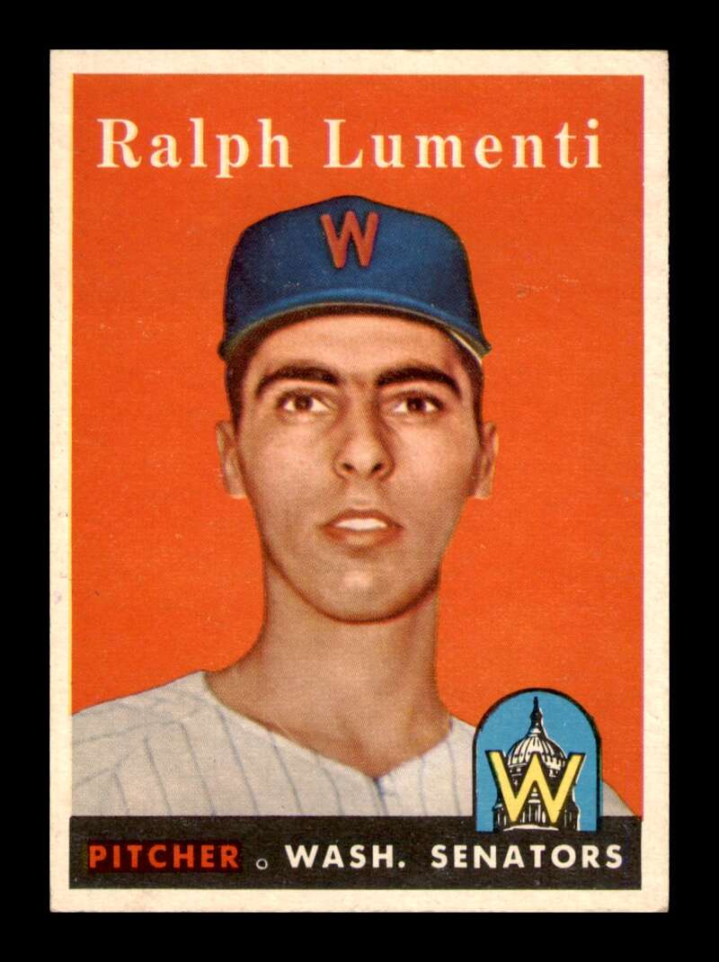 Load image into Gallery viewer, 1958 Topps Ralph Lumenti #369 Rookie RC Set Break Washington Senators Image 1
