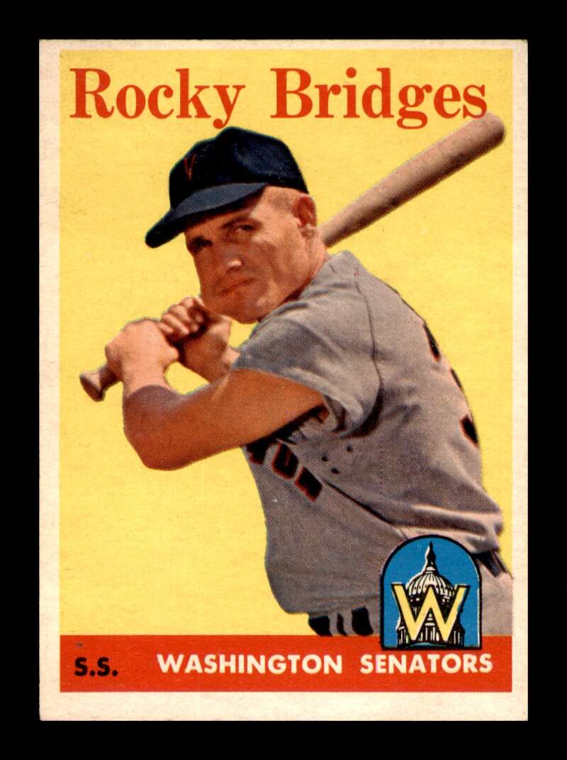 Load image into Gallery viewer, 1958 Topps Rocky Bridges #274 Set Break Washington Senators Image 1
