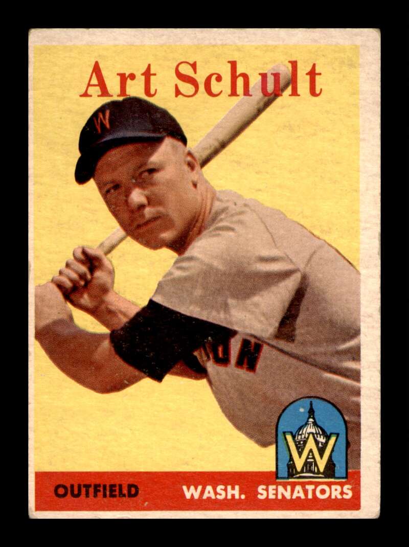 Load image into Gallery viewer, 1958 Topps Art Schult #58 Set Break Washington Senators Image 1
