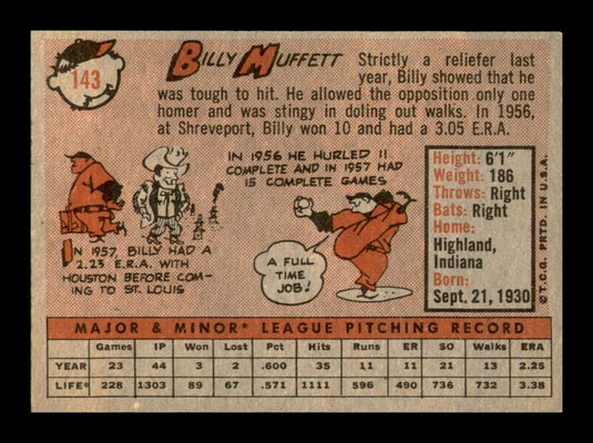 1958 Topps Billy Muffett