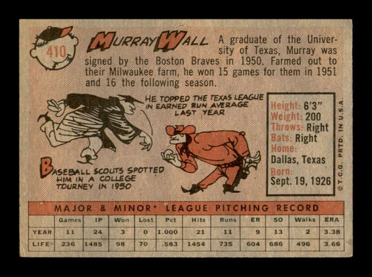 1958 Topps Murray Wall 