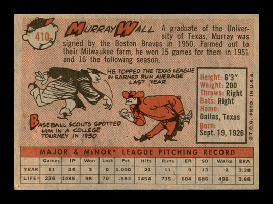 1958 Topps Murray Wall 