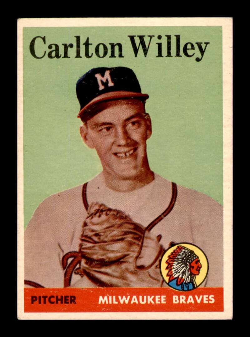 Load image into Gallery viewer, 1958 Topps Carlton Willey #407 Rookie RC Set Break Milwaukee Braves Image 1
