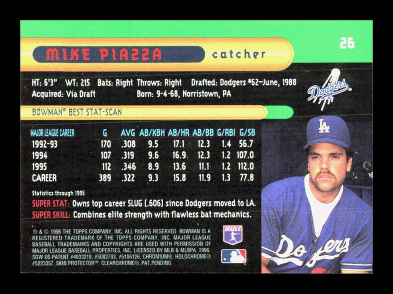 Load image into Gallery viewer, 1996 Bowman&#39;s Best Mike Piazza #26 Los Angeles Dodgers Image 2
