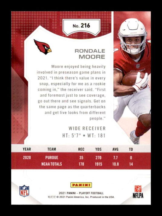2021 Panini Playoff Rondale Moore
