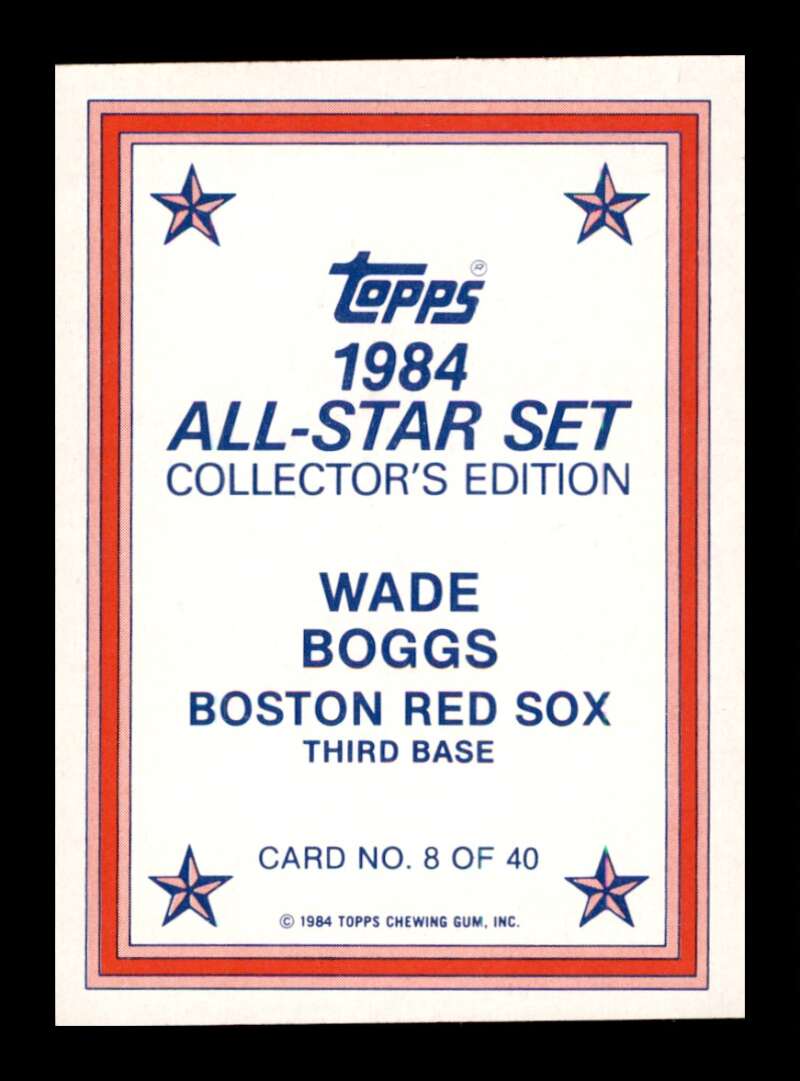 Load image into Gallery viewer, 1984 Topps Glossy All-Star Wade Boggs #8 Boston Red Sox Image 2
