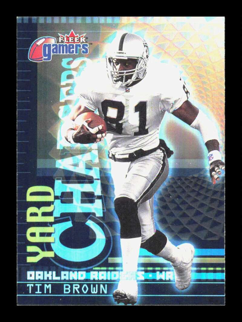 Load image into Gallery viewer, 2000 Fleer Gamers Yard Chargers Tim Brown #4 Oakland Raiders Image 1
