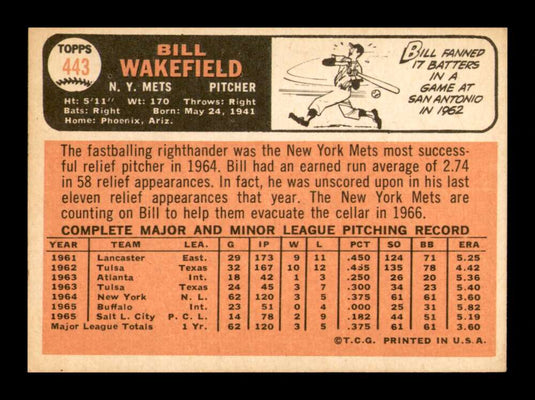 1966 Topps Bill Wakefield