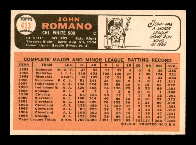 Load image into Gallery viewer, 1966 Topps John Romano #413 Set Break Chicago White Sox Image 2
