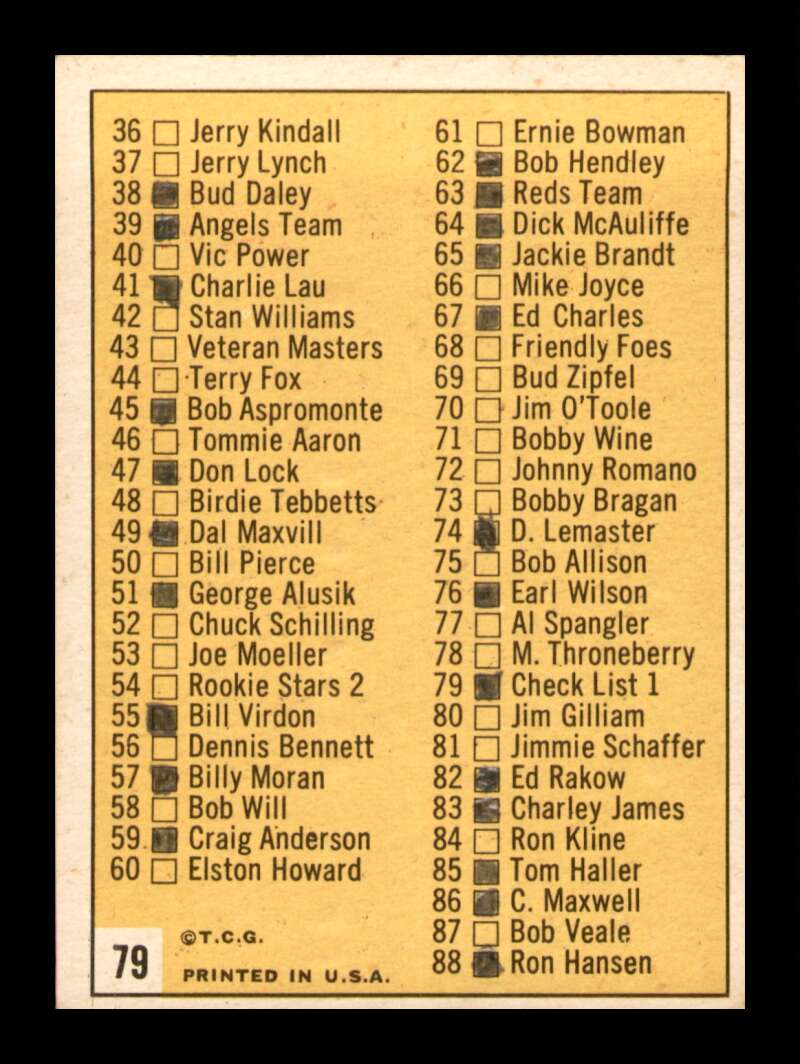 Load image into Gallery viewer, 1963 Topps 1st Series Checklist #79 Marked Image 2
