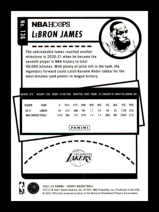2021-22 Hoops LeBron James