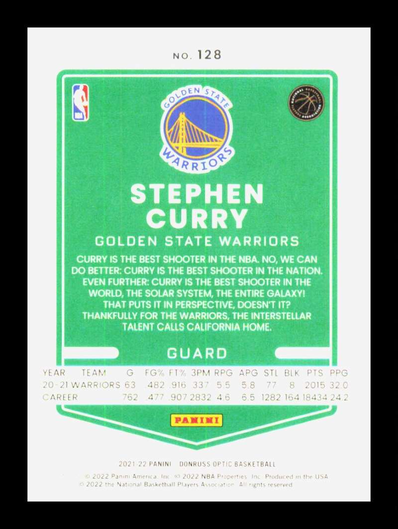 Load image into Gallery viewer, 2021-22 Donruss Optic Stephen Curry #128 Golden State Warriors Image 2
