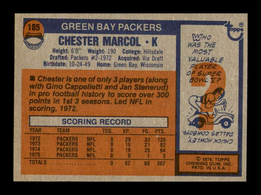 1976 Topps Chester Marcol 