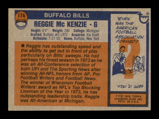 1976 Topps Reggie McKenzie 