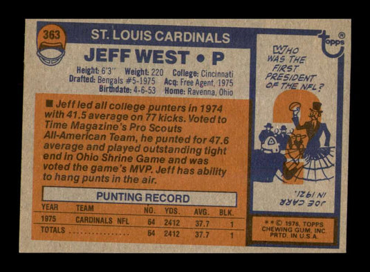 1976 Topps Jeff West 